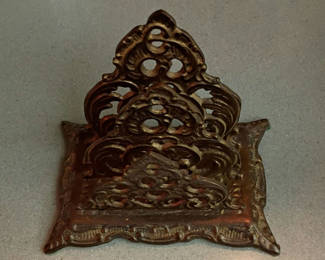 Lot 5: Ornate Cast Metal Letter Holder