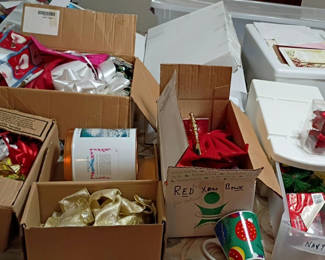 Lot 123: Assorted Gift Wrapping Supplies and Greeting Cards