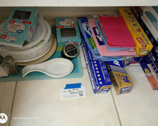 Lot 35: Assorted Kitchen Supplies and Cleaning Items