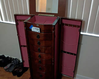 Lot 131: Wooden Jewelry Armoire Cabinet