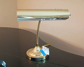 Lot 106: Brass Gooseneck Desk Lamp