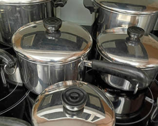 Lot 41: Revere Ware Stainless Steel Cookware Set