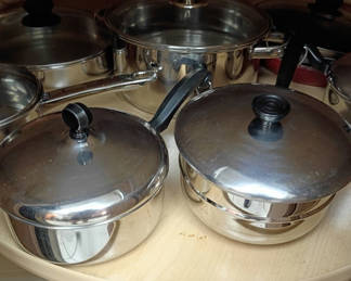 Lot 45: Assorted Stainless Steel Pots and Pans
