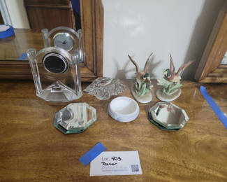 Lot 403: Decorative Crystal Clock and Assorted Home Decor Items
