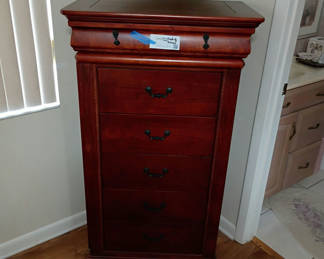 Lot 132: Wooden Jewelry Armoire Chest