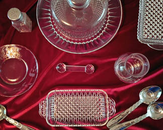 Lot 15: Mixed Glass Serving Pieces and Spoons