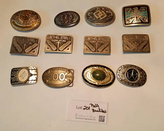 Lot 201: Collection of Metal Belt Buckles
