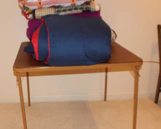 Card Table and Blankets