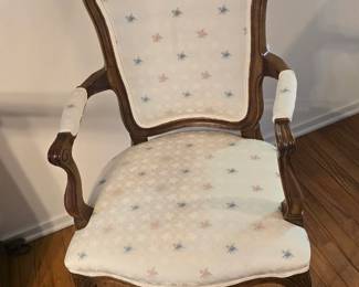 Wood and Upholstered French County Side Chairs (2)