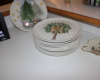 Hand Painted Christmas Plates