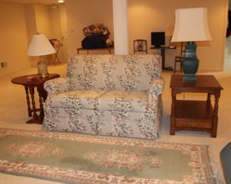 Sleeper Twin SOfa, End Tables and Lamps