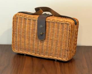 VINTAGE ETIENNE AIGNER WOVEN WICKER HANDBAG