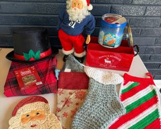 CHRISTMAS DECOR STOCKINGS ENESCO DANCING SANTA