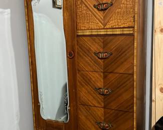 1930's ART DECO WATERFALL CHIFFEROBE WARDROBE