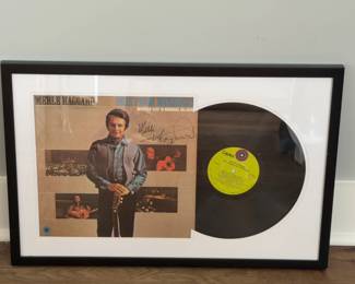 FRAMED SIGNED MERLE HAGGARD OKIE FROM MUSKOGEE