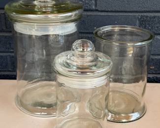 GLASS STORAGE CONTAINERS APOTHECARY JARS