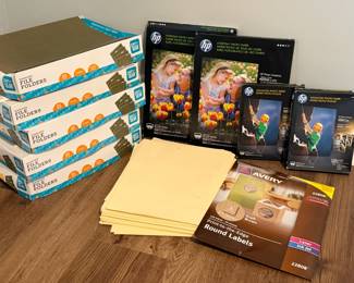 OFFICE SUPPLIES FILE FOLDERS HP PHOTO PAPER