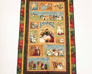 Lot 77: Star of Wonder Nativity Christmas Wall Quilt
