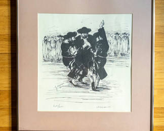 Lot 32: 1970 Joseph Wasser Dancing Hassidim Print 