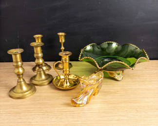 Lot 70: Brass and Glass
