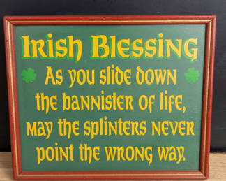 Lot 72: Irish Blessing Sign