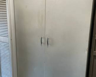 White Metal Storage Cabinet
