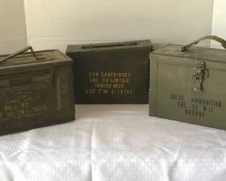 Vintage Metal Ammunition Boxes
