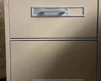 Sears Metal 2 Drawer File Cabinet with Key and Fireproof Bottom Drawer