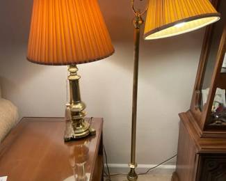 Vintage Solid Brass Table Lamp, GoldToned Floor Lamp