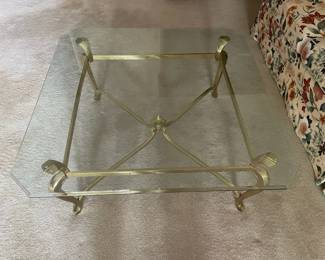 Brass  Beveled Glass Coffee Table