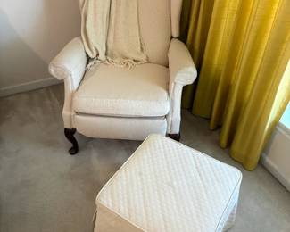 Wingback Recliner  Storage Ottoman