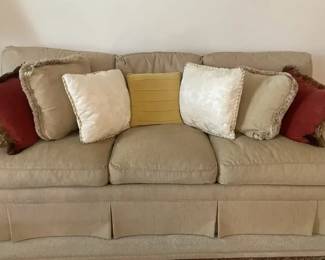 Thomasville Beige Colored Couch w Throw Pillows
