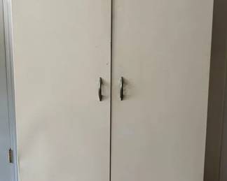 Metal Cabinet with Wood Shelves