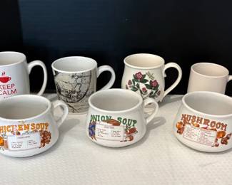 Coffee And Vintage Soup Mugs