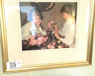 Lot 117: Framed Print of Two Women With Flowers