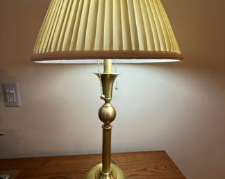 Lot 72: Brass Table Lamp with Pleated Shade