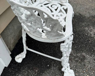 Lot 250: White Ornate Metal Garden Chair