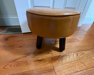 Lot 192: Round Upholstered Footstool