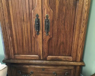 Lot 112: Wood Cabinet Armoire with Drawers