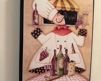 Lot 71: Framed Chef Kitchen Wall Art Prints