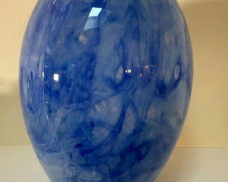 Lot 24: Blue Swirl Glass Vase