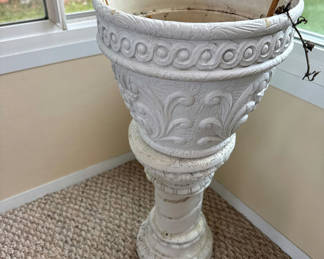 Lot 4: White Decorative Pedestal Planter