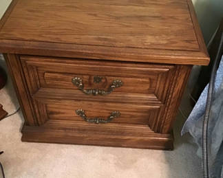 Lot 113: Two Wooden Two-Drawer Nightstand