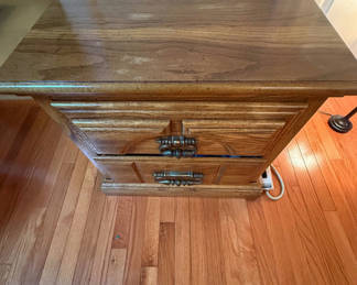 Lot 82: Wooden Two-Drawer Nightstand