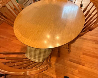 Lot 31: Round Wooden Dining Table with Four Chairs