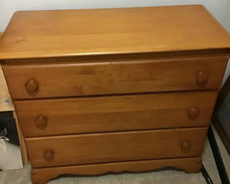 Lot 139: Wooden Three-Drawer Dresser