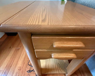 Lot 190: Wooden Side Table with Drop Leaf and Drawer