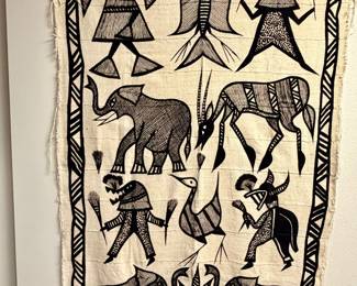 Hand woven textile hanging
