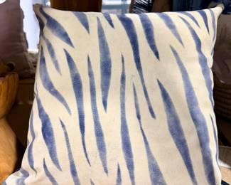 Zebra print suede pillows