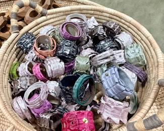 Nile Crocodile skin bracelets/cuffs; dyed Nile Crocodile skin; various sizes and colors